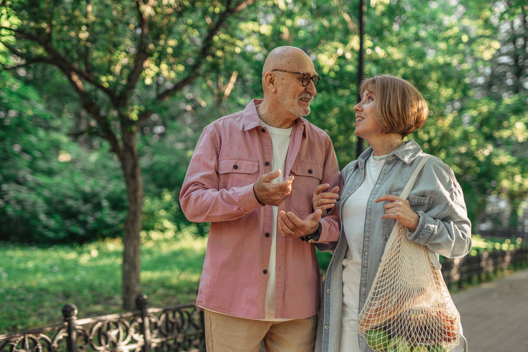 Adults enjoying a walk together outdoors